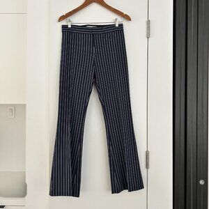 Derek Lam Blue White Pinstripe Pants | Women’s Size 4 | Cotton Stretch Trousers